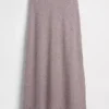 Linen-Blend Maxi Slip Skirt
