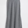 Linen-Blend Maxi Slip Skirt
