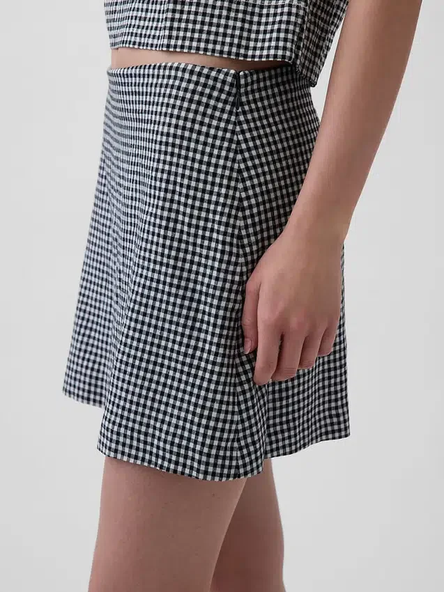 Linen-Blend Mini Skort