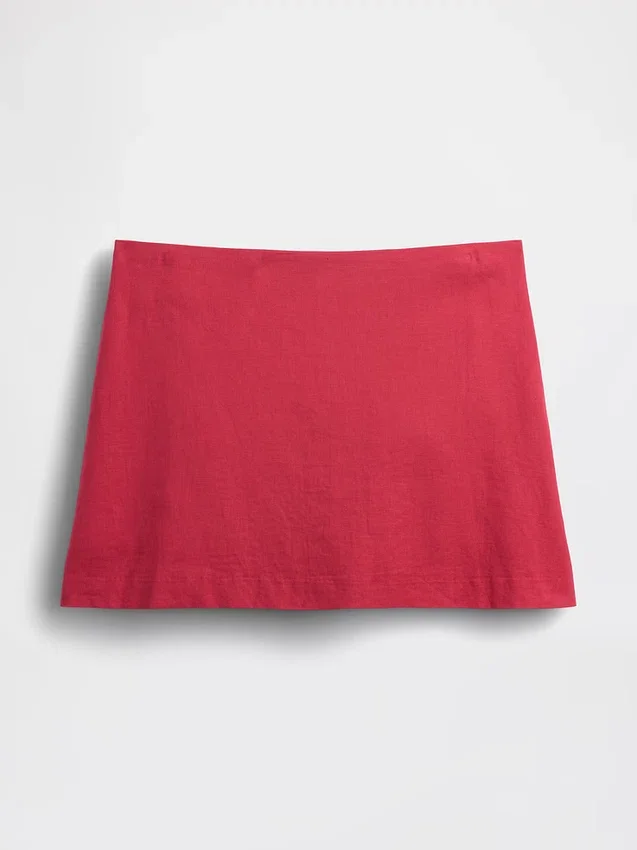 Linen-Blend Mini Skort