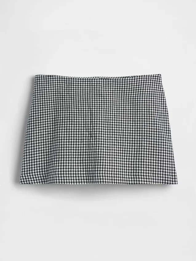 Linen-Blend Mini Skort