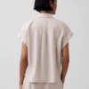 Linen-Blend Oversized Shirt
