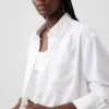 Linen-Blend Oversized Tunic Shirt