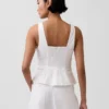 Linen-Blend Peplum Top