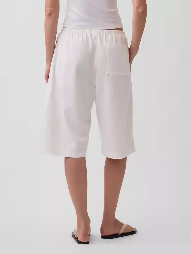 Linen-Blend Relaxed Easy Culotte Pants