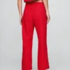 Linen-Blend Relaxed Straight Ankle Pants