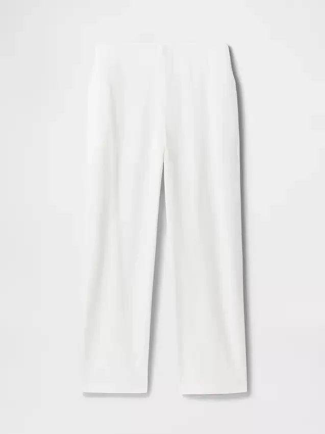 Linen-Blend Relaxed Straight Ankle Pants