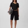 Linen-Blend Relaxed V-Neck T-Shirt
