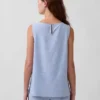 Linen-Blend Shell Tank Top