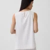 Linen-Blend Shell Tank Top