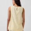 Linen-Blend Shell Tank Top