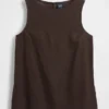 Linen-Blend Shell Tank Top
