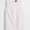 Linen-Blend Shell Tank Top