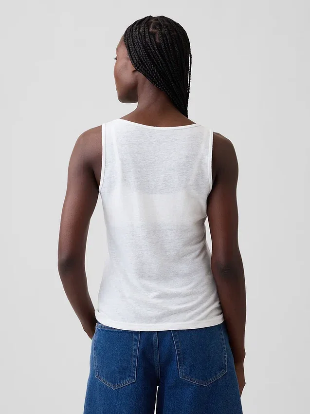 Linen-Blend Tank Top