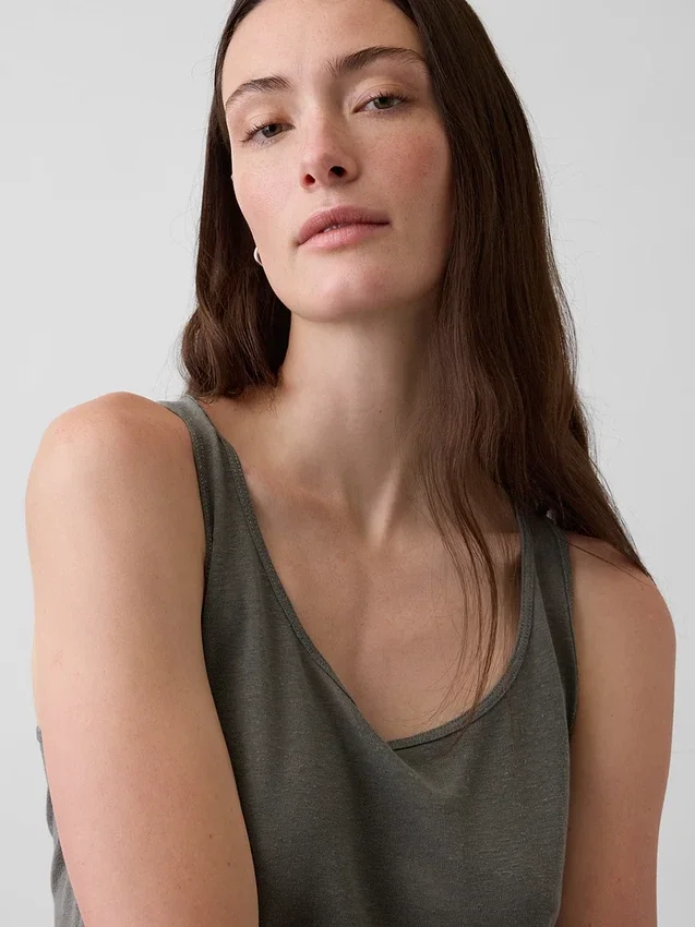 Linen-Blend Tank Top