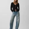 Linen-Blend Tie-Front Cardigan