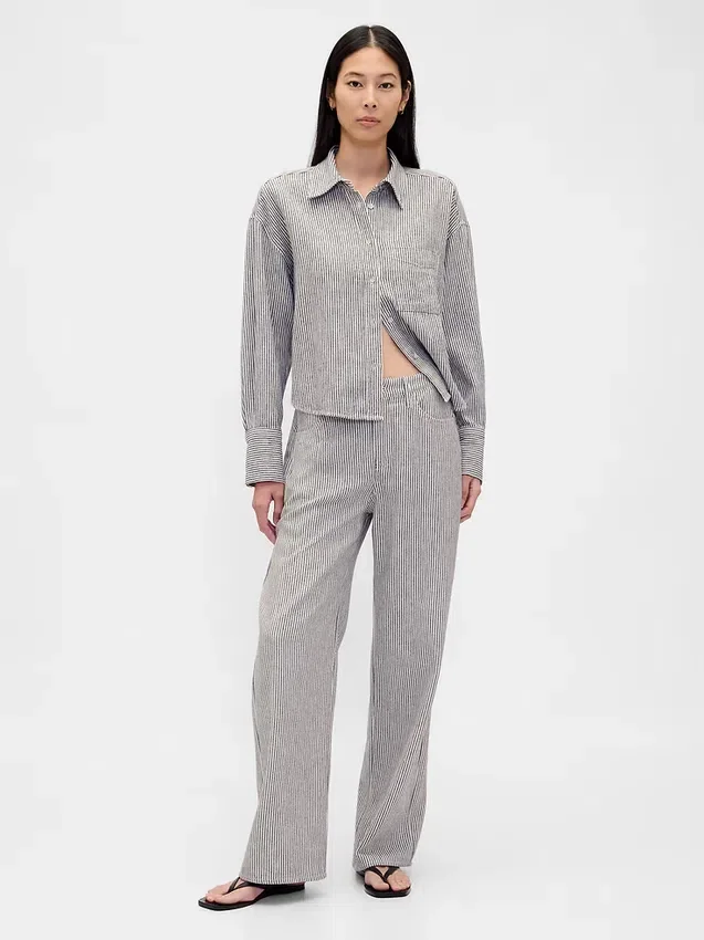 Linen-Cotton Oversized Shirt