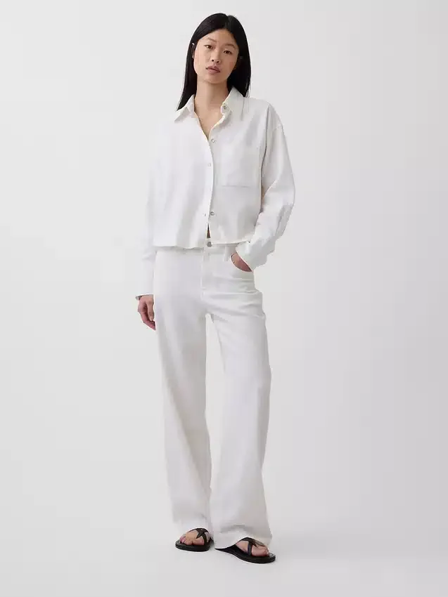 Linen-Cotton Oversized Shirt