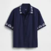 Linen-Cotton Relaxed Straight-Hem Shirt