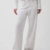 Linen-Cotton Wide-Leg Pants