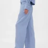 Linen-Cotton Wide-Leg Pants