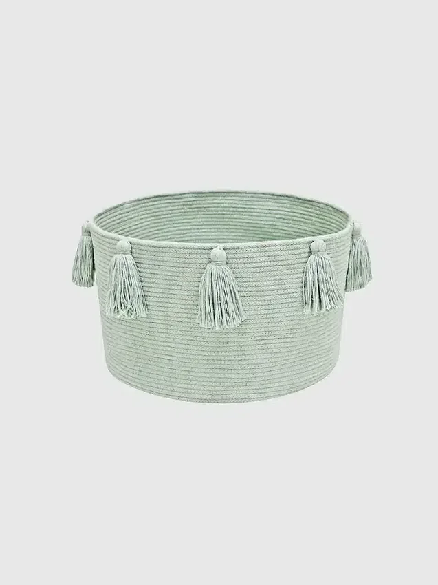 Lorena Canals Basket New Tassels Blue Sage