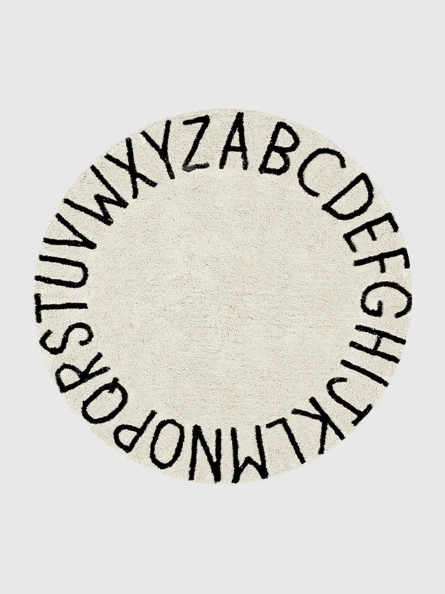 Lorena Canals Washable Rug Abc Natural Black