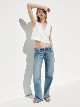 Low Rise ’90S Loose Split-Hem Jeans