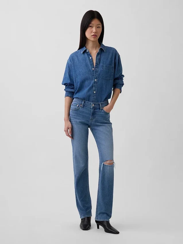 Low Rise '90S Slim Straight Jeans