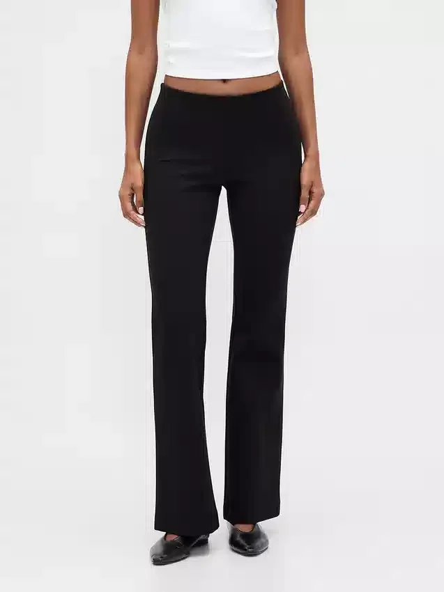 Low Rise Double Knit Flare Pants