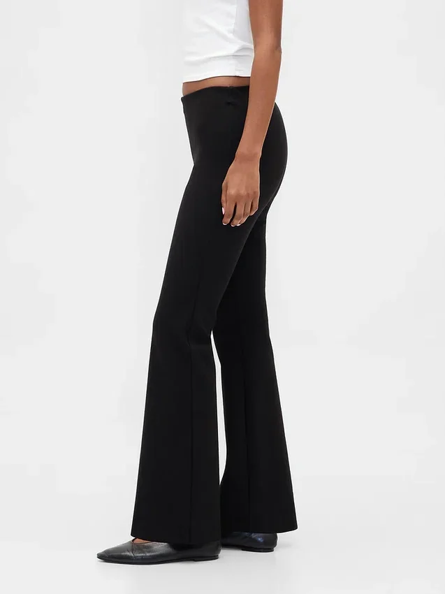 Low Rise Double Knit Flare Pants