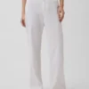 Low Rise Linen-Blend Flare Pants
