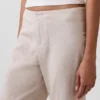 Low Rise Linen-Blend Flare Pants