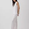 Low Rise Linen-Blend Flare Pants