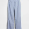 Low Rise Linen-Blend Flare Pants
