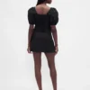 Low Rise Linen-Blend Mini Skort
