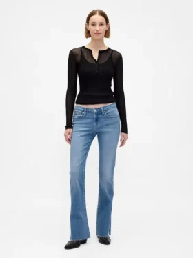 Low Rise Long & Lean Split-Hem Jeans