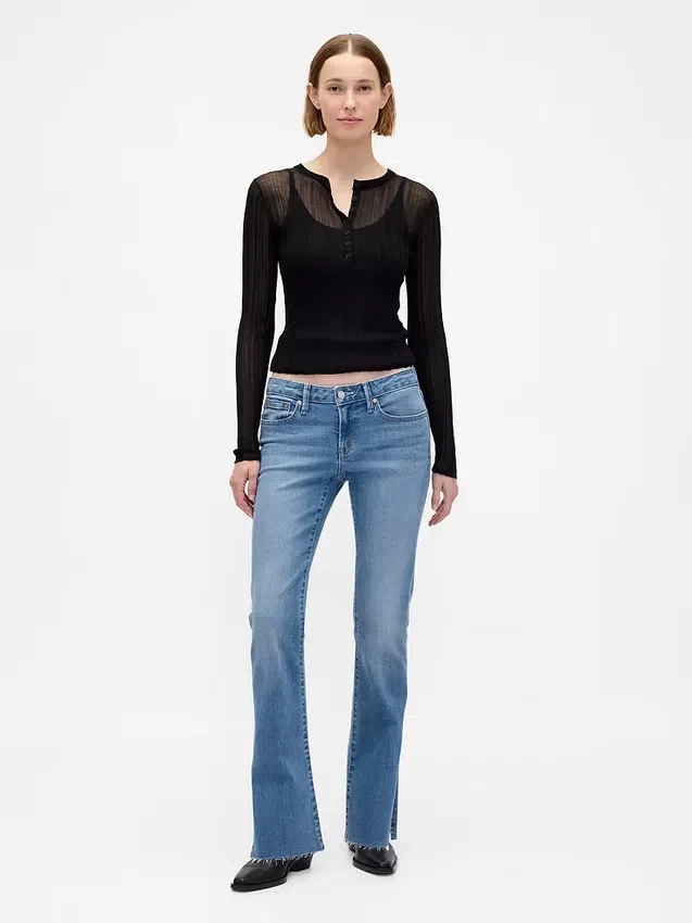 Low Rise Long & Lean Split-Hem Jeans