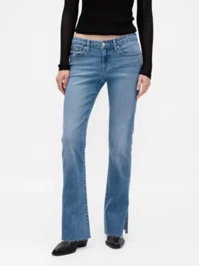 Low Rise Long & Lean Split-Hem Jeans