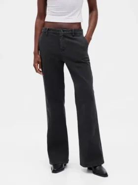Low Rise Relaxed Flare Khakis
