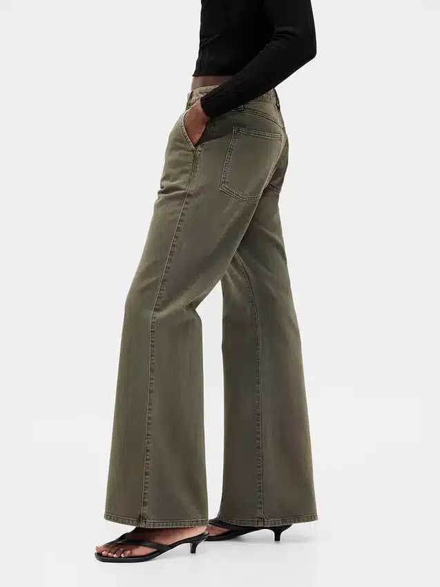 Low Rise Relaxed Flare Khakis