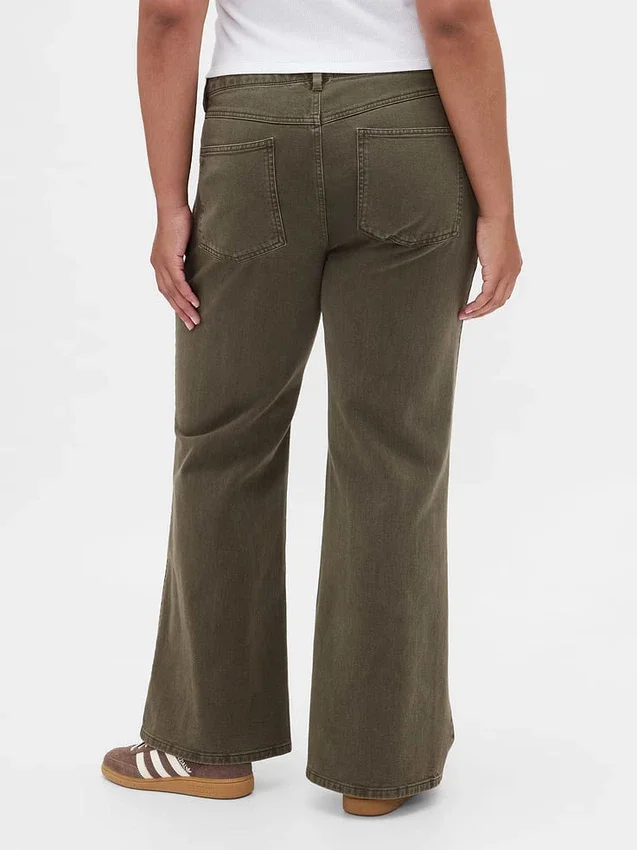 Low Rise Relaxed Flare Khakis