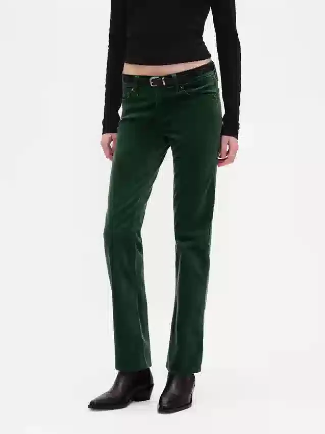 Low Rise Velvet '90S Slim Straight Pants