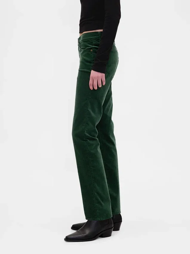 Low Rise Velvet '90S Slim Straight Pants