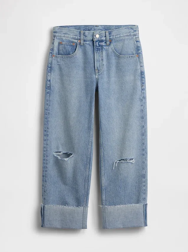 Low Slung Relaxed Crop Jeans