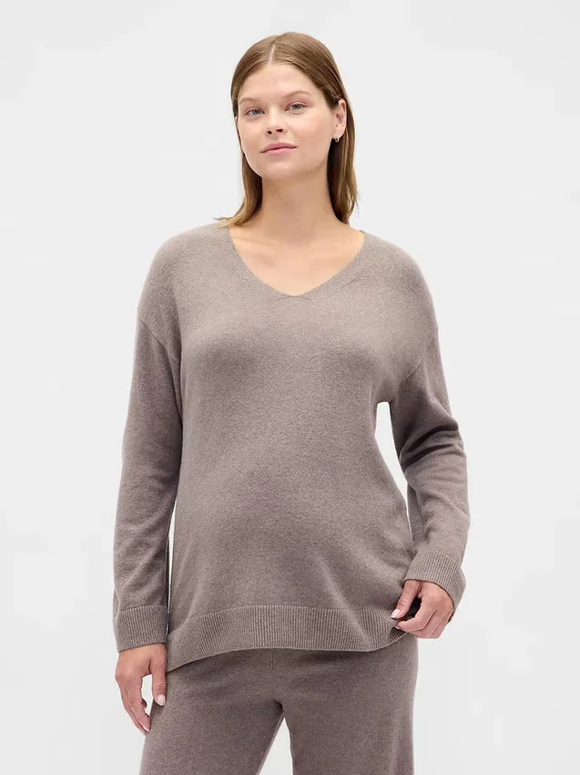 Maternity Cashsoft V-Neck Sweater