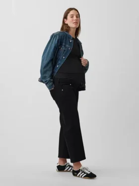 Maternity Full-Panel Stride Wide-Leg Jeans
