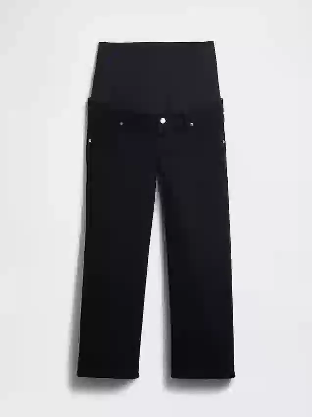 Maternity Full-Panel Stride Wide-Leg Jeans