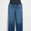 Maternity Full-Panel Stride Wide-Leg Jeans