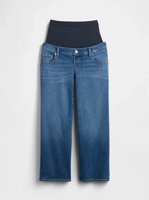 Maternity Full-Panel Stride Wide-Leg Jeans